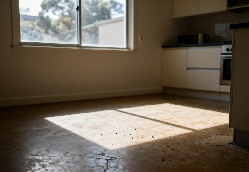 Cockroach infestation in a Horningsea Park kitchen before treatment